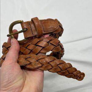 Vintage Brown Leather Braided L. L. Bean Belt